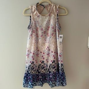 Fun Summer Mini Dress with Lace Detail NWT
